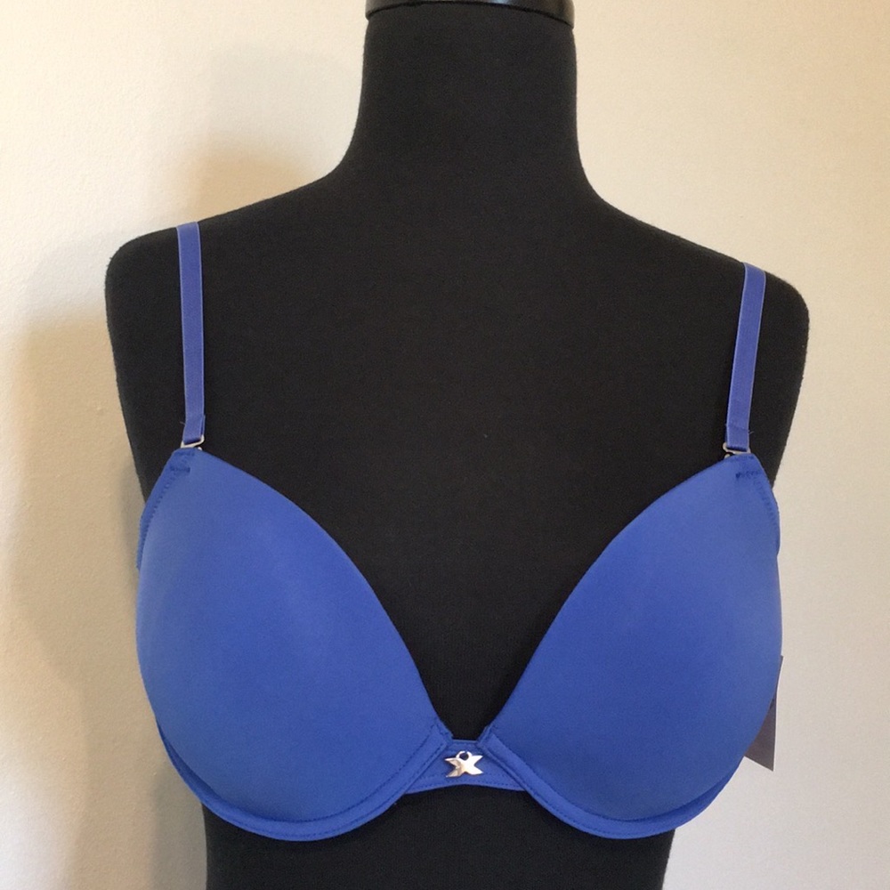 NWT Frederick's of Hollywood Deep Sea Blue Push Up Bra, 36B